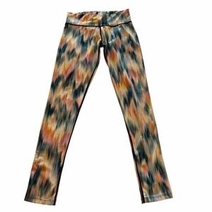 Movement by Pink Lotus Multicolor Abstract Print Cropped Workout Leggings Small